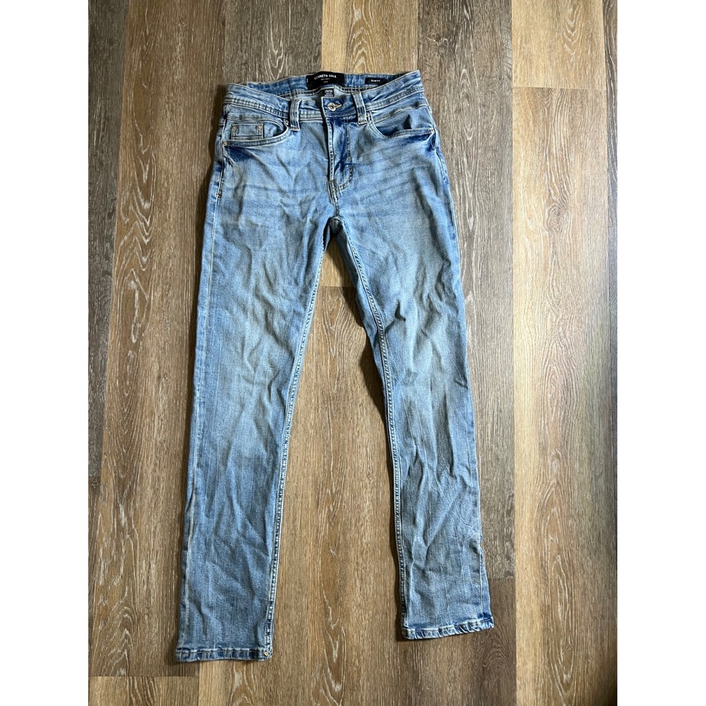 Kenneth‎ Cole New York Mens Slim Fit Light Wash Denim Jeans 28x30 Blue